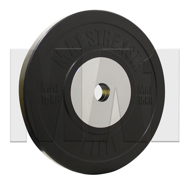 MA1 Elite Bumper Plates Black 15kg (Pairs)