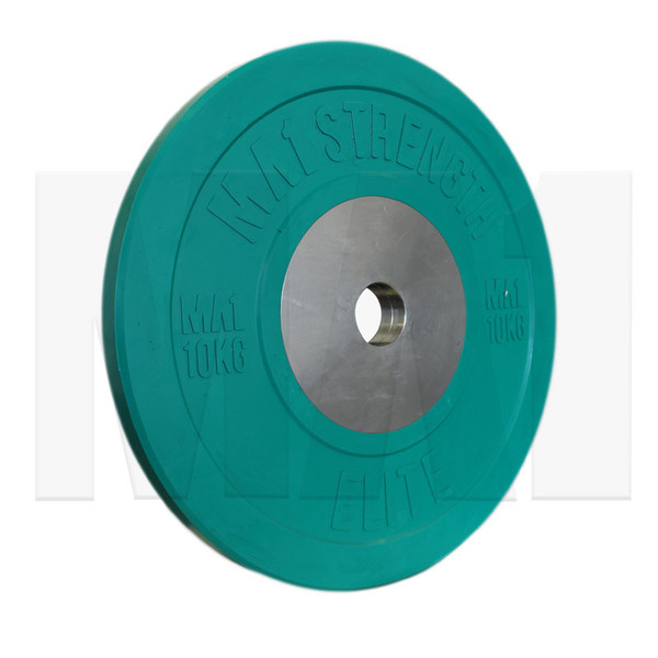 MA1 Elite Bumper Plates Colored 10kg Green (Pairs)