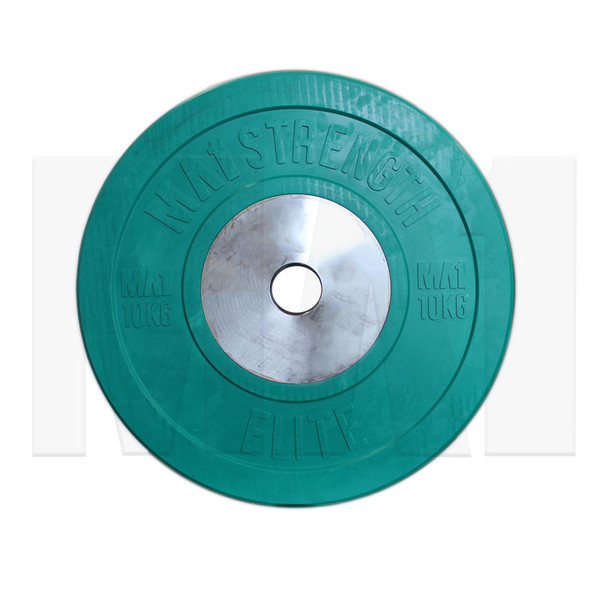MA1 Elite Bumper Plates Colored 10kg Green (Pairs)