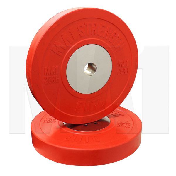 MA1 Elite Bumper Plates Colored 25kg Red (Pairs)