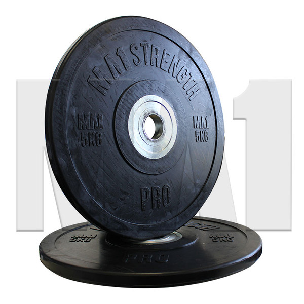 MA1 Pro Bumper Plates Black 5kg (Pairs)