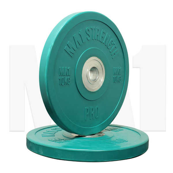 MA1 Pro Bumper Plates Colored 10kg Green (Pairs)