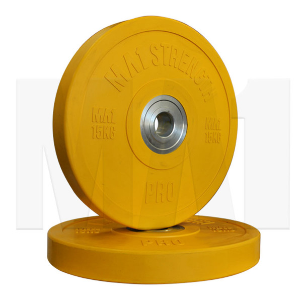MA1 Pro Bumper Plates Colored 15kg Yellow (Pairs)