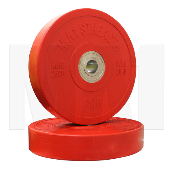 MA1 Pro Bumper Plates Colored 25kg Red (Pairs)