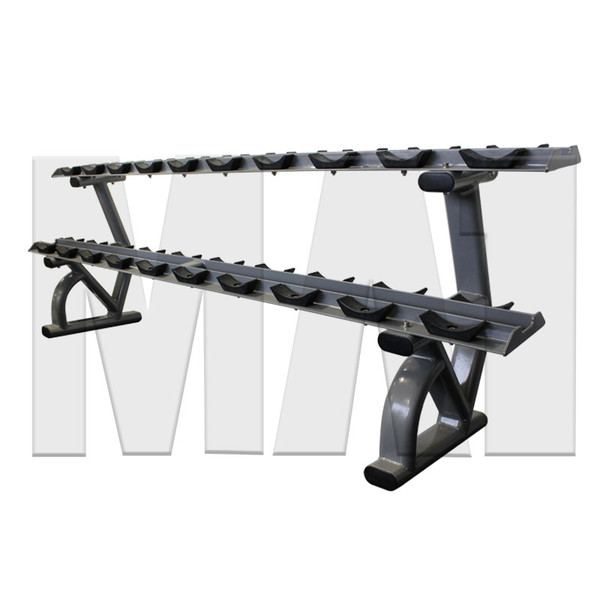 MA1 Elite, Pro Style Dumbbell, Rack 2 tier 10 pair saddle rack