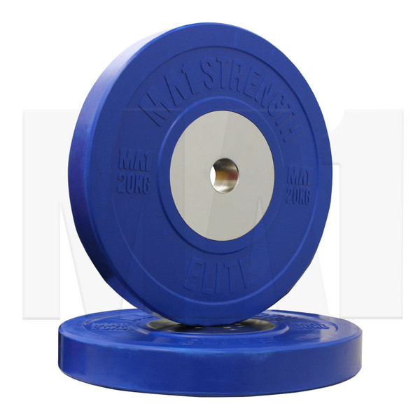 MA1 Elite Bumper Plates Colored 20kg Blue (Pairs)