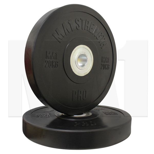 MA1 Pro Bumper Plates Black 20kg (Pairs)