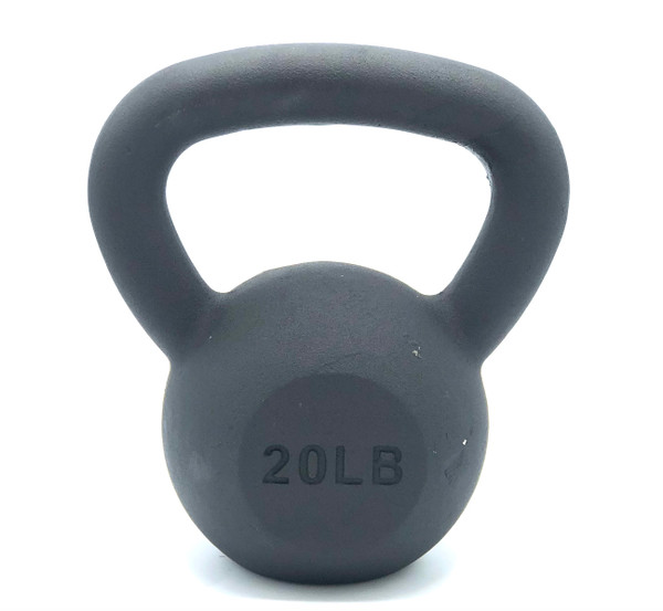 Black Powder-Coated Cast Iron Kettlebell - 20 LB