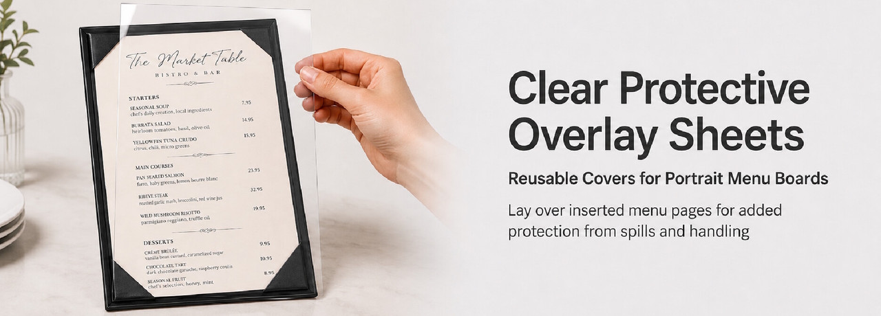Clear Protective Overlay Sheets for Menu Boards