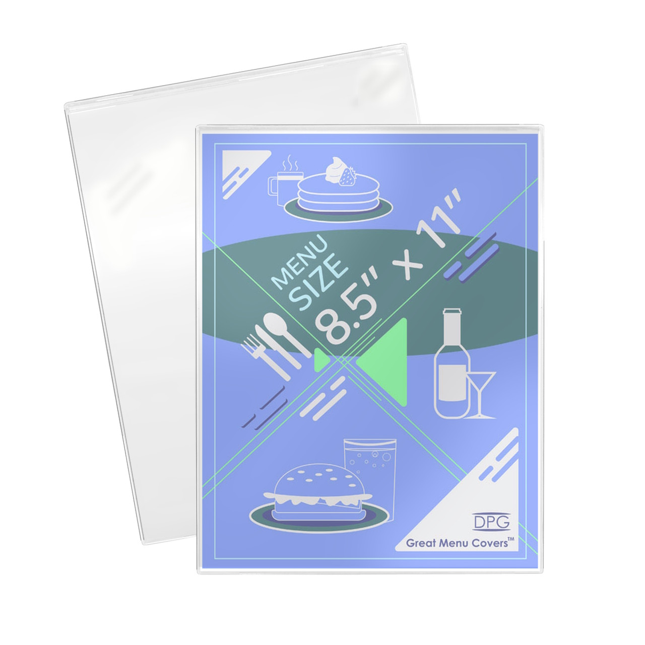 8.5x11 Clear Vinyl Plastic Menu Sleeves