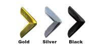 Metal corner color options for menu covers: Gold, Antique Bronze, Silver and Black
