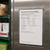 Magnetic 9x12 clear vinyl sign holder with restaurant food safety checklist insert for cooler doors, prep areas, stock rooms, and daily task postings.