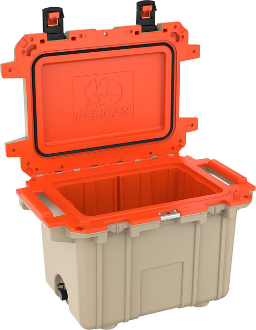 Pelican 50QT Elite Cooler, Tan & Orange