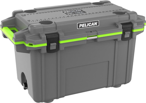 Pelican 70QT Elite Cooler, Dark Grey & Green