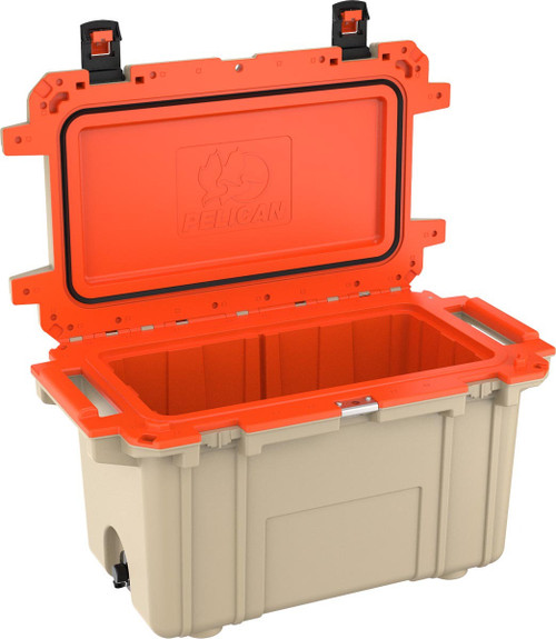 Pelican 70QT Elite Cooler, Tan & Orange