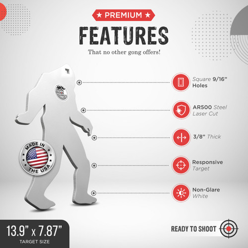 Dragon Targets Sasquatch 3/8" AR500 Steel Shooting Target