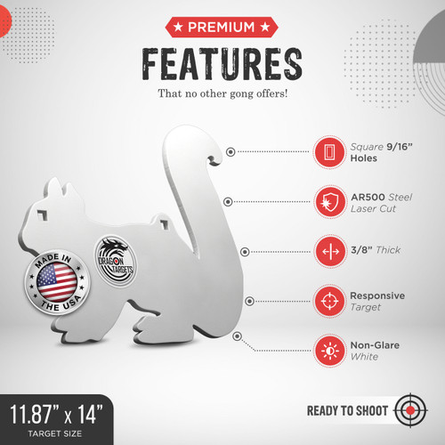 Dragon Targets Squirrel 3/8" AR500 Steel Shooting Target