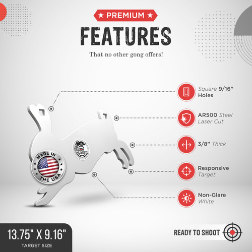 Dragon Targets Rabbit 3/8" AR500 Steel Shooting Target