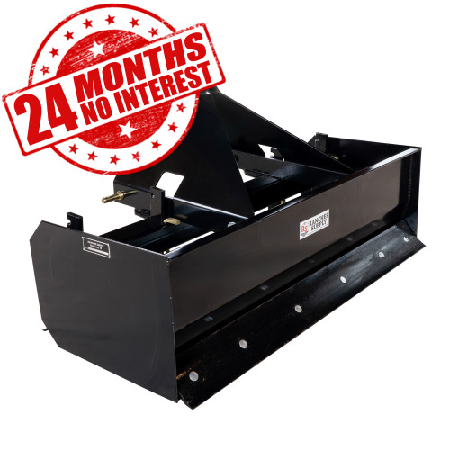 4 FT Ranch Box Blade Scraper – CAT 1-3 Point Hitch Attachments for Moving Dirt, Backfilling Holes, Spreading Soil, Leveling and Grading Land