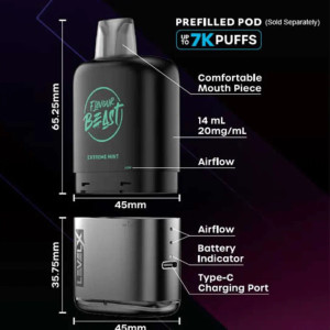 Level X Boost Pod - Flavour Beast - Super Sour Blue Razz Iced (20MG/20mL) ON Level X Boost Pod - Flavour Beast - Super Sour Blue Razz Iced (20MG/20mL) ON
