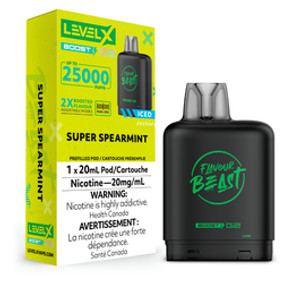 Level X Boost Pod - Flavour Beast - Super Spearmint (20MG /20mL Level X Boost Pod - Flavour Beast - Super Spearmint (20MG /20mL