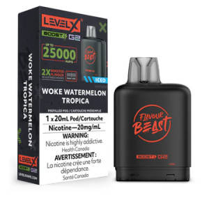 Level X Boost Pod - Flavour Beast - Woke Watermelon Tropica (20MG/20mL) ON Level X Boost Pod - Flavour Beast - Woke Watermelon Tropica (20MG/20mL) ON