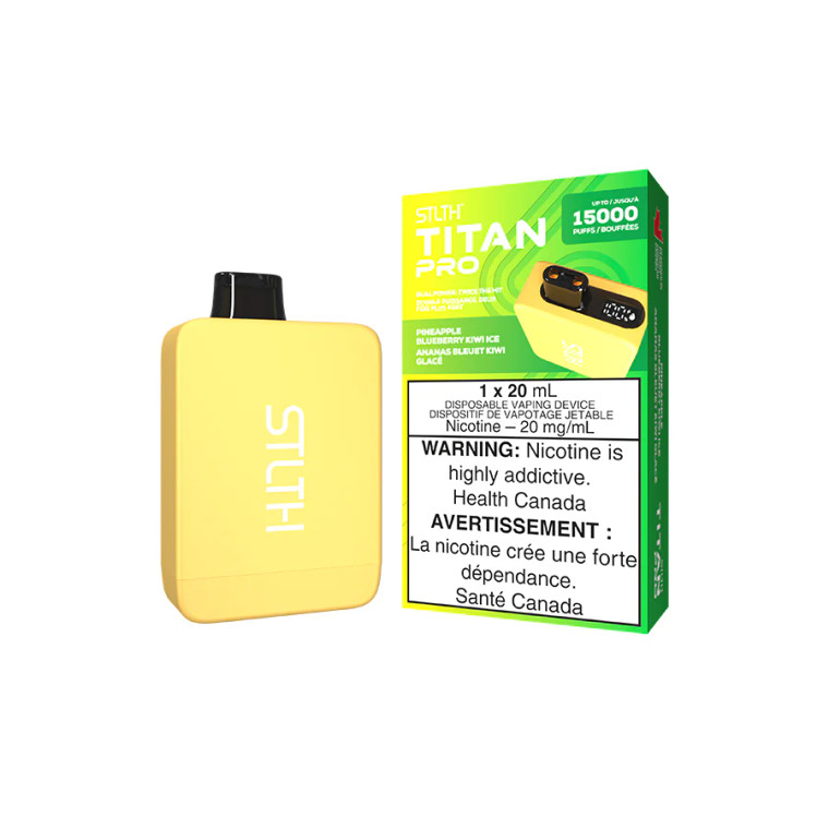 STLTH TITAN PRO DISPOSABLE - PINEAPPLE BLUEBERRY KIWI ICE (20mg/20ml) [ON]
