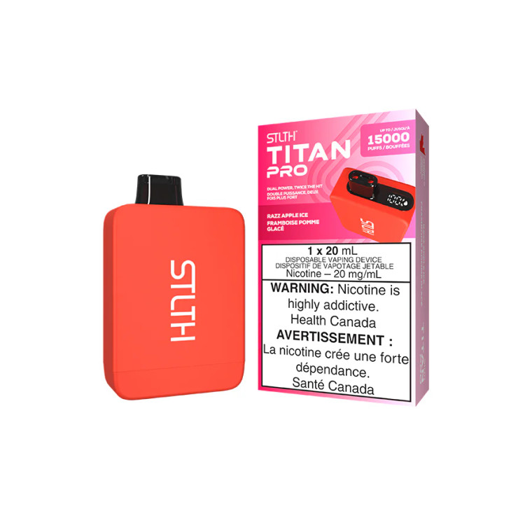 STLTH TITAN PRO DISPOSABLE - RAZZ APPLE ICE (20mg/20ml) [ON]