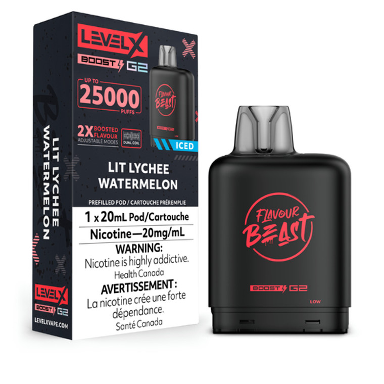 Level X Boost Pod - Flavour Beast - Lit Lychee Watermelon (20MG /20mL)