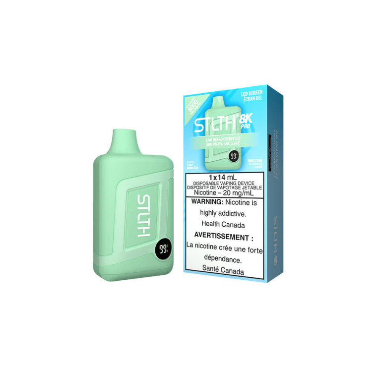 STLTH 8k Pro Disposable - Kiwi Dragon Berry Ice. (20mg/8000 Puffs)