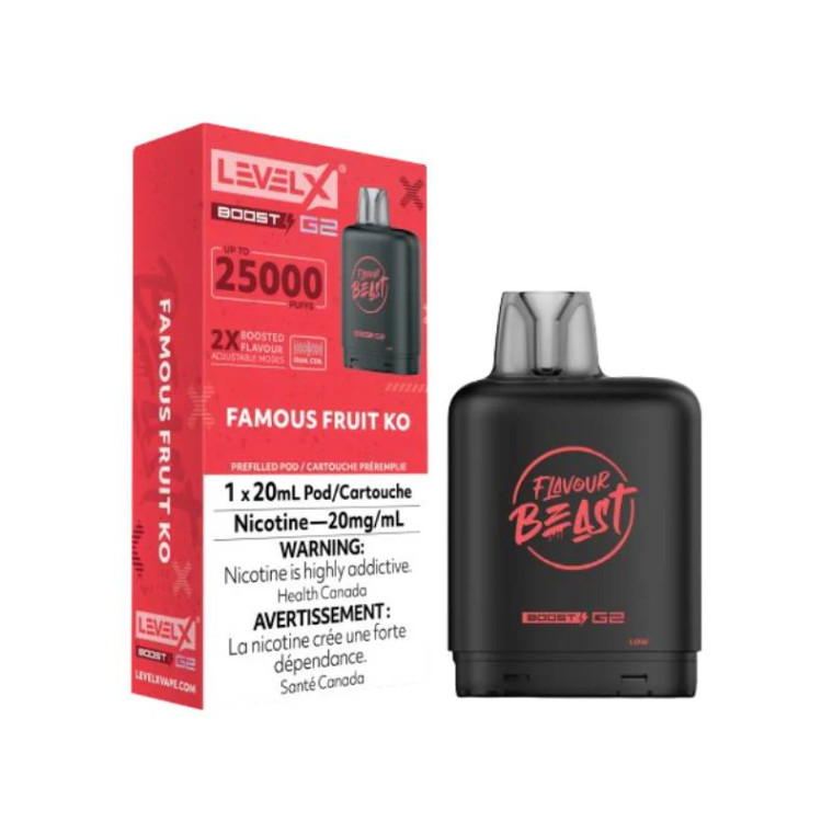 Level X Boost Pod - Flavour Beast - Famous Fruit KO (20MG/20mL) ON