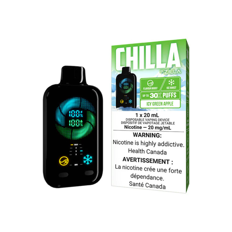 Chilla By Zilla Disposable - Icy Green Apple (20ml/20mg)