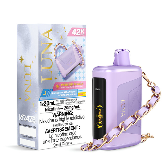 Kraze Luna 42K Puffs - Blueberry Strawberry Pomegranate Ice (20mg/20ml)