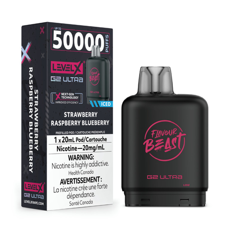 Level X G2 Ultra Pod 20ml - Flavour Beast - Strawberry Raspberry Blueberry (20MG /20ml)
