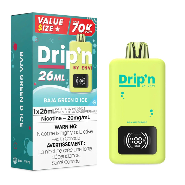 Drip'n 26ml Disposable - Baja Green D Ice (20mg/26ml)