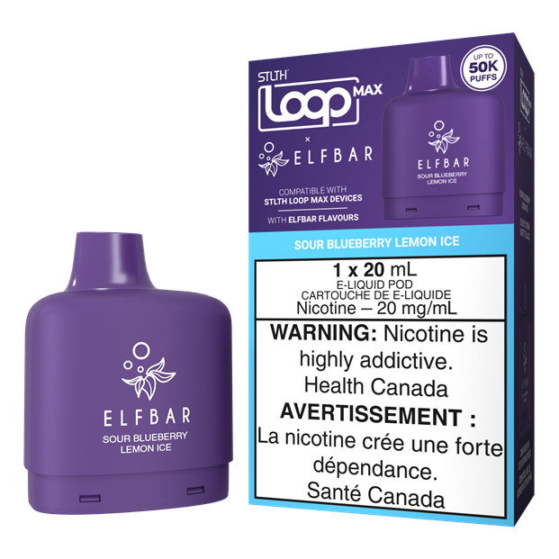 STLTH x Elfbar Loop Max 50K Pod, Sour Blueberry Lemon Ice
