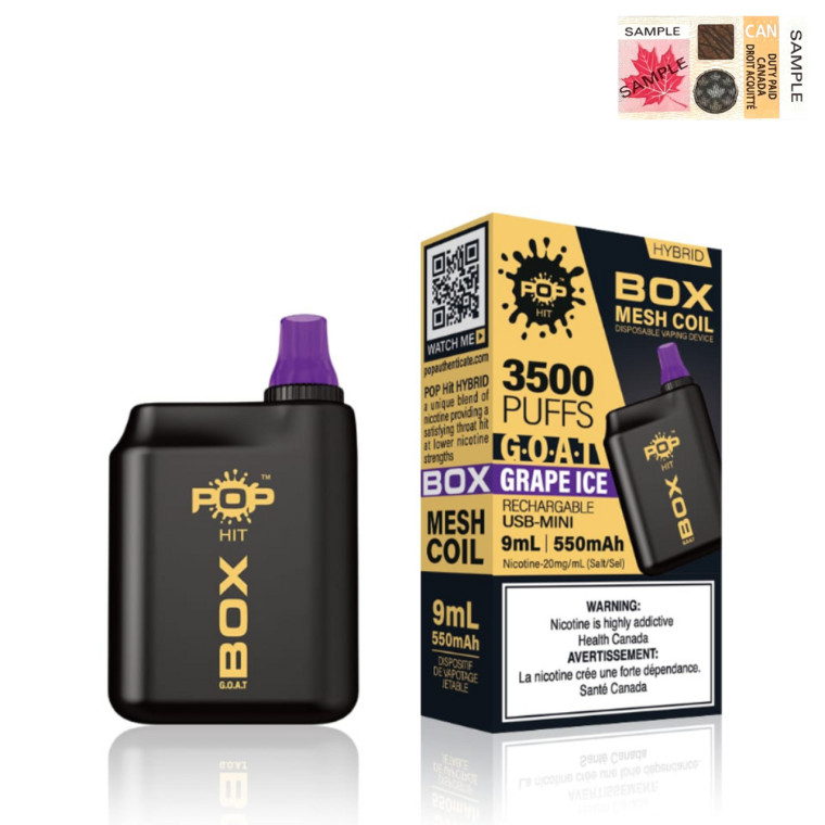 Pop Hybrid Box G.O.A.T 3500 Puff Rechargeable Vape Device (20mg/3500 Puffs)