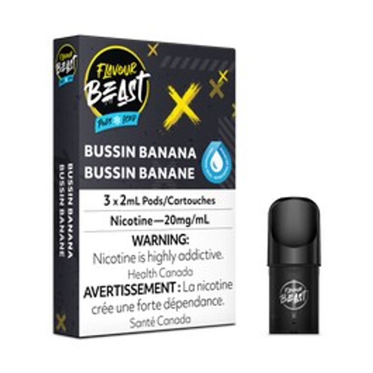 Flavour Beast Pod Pack - Bussin Banana Iced 20MG (3/PK).