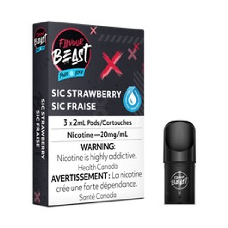 Flavour Beast Pod Pack - Sic Strawberry Iced 20MG (3/.