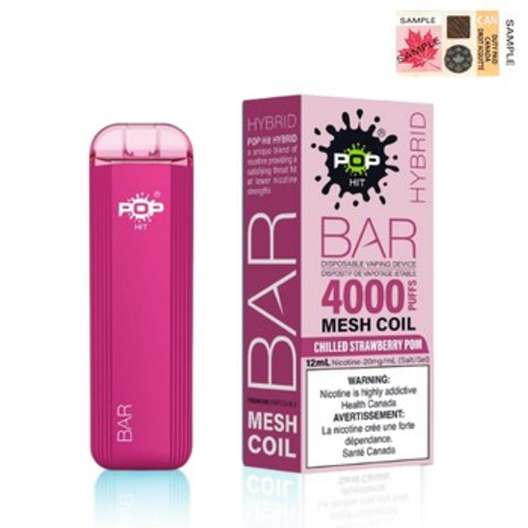 Pop Hybrid Bar - Chilled Strawberry Pom (12ml/4000 Puff/20mg)