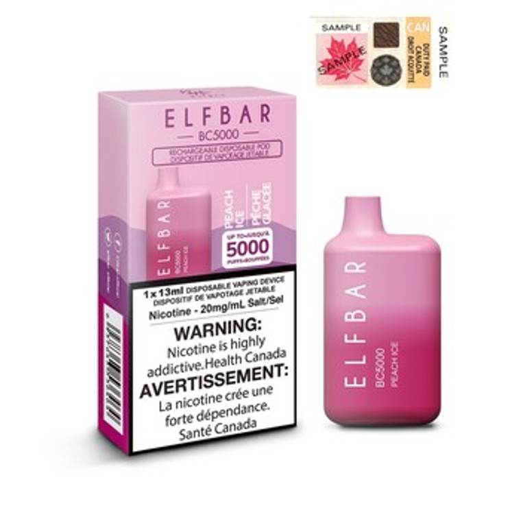 Elf Bar - Peach Ice (13ml/5000 Puff/20mg).