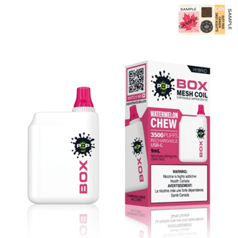 Pop Hybrid Box - Watermelon Chew (9ml/3500 Puff/20mg).