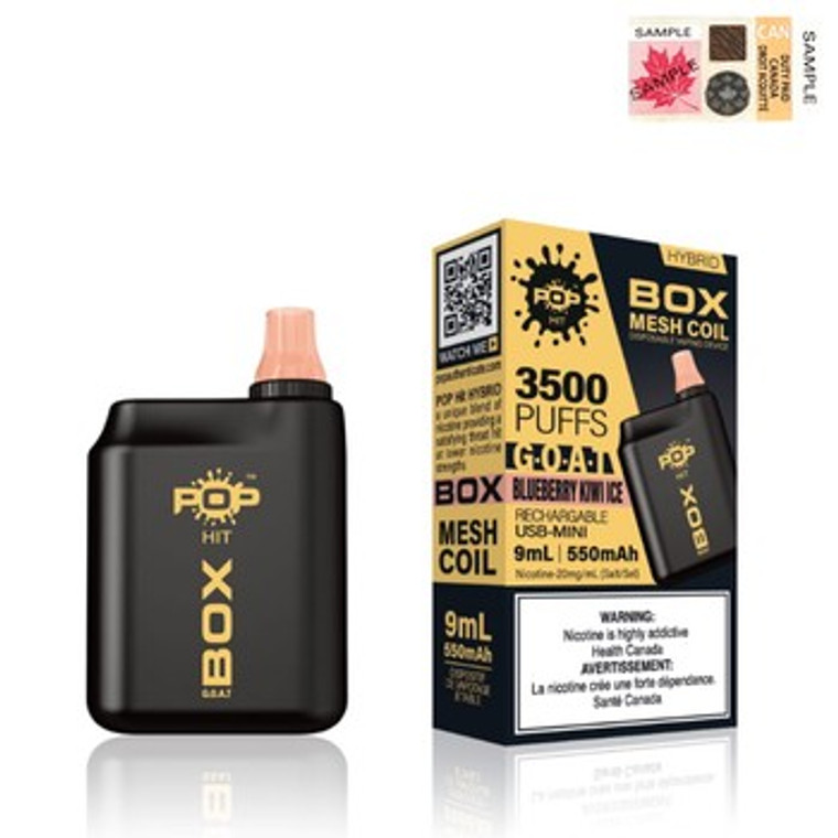 Pop Hybrid Box G.O.A.T - Blueberry Kiwi Ice (9ml/3500 Puff/20mg).