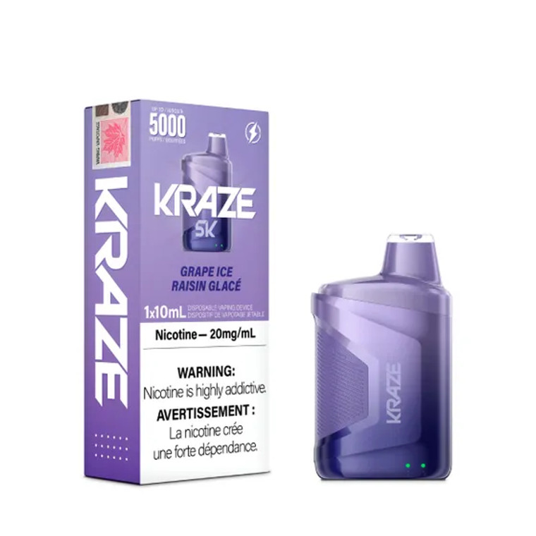 Kraze Disposable - Grape Iced (20mg/5000 Puffs)