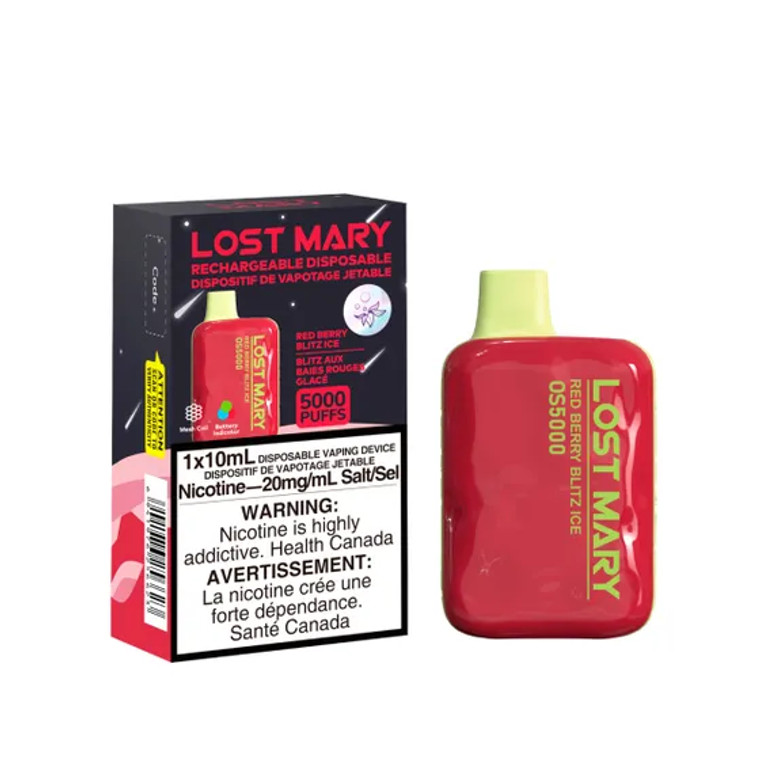 Lost Mary OS5000 Disposable - Red Berry Blitz Ice (10ml/20mg)