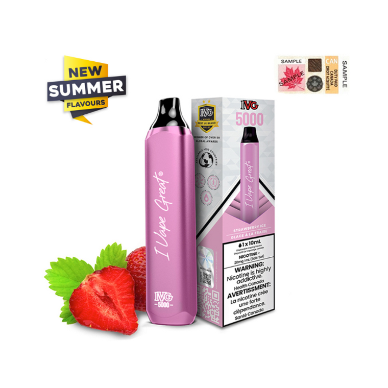 IVG Bar Max 5000 Puffs Disposable Vape - Strawberry Ice