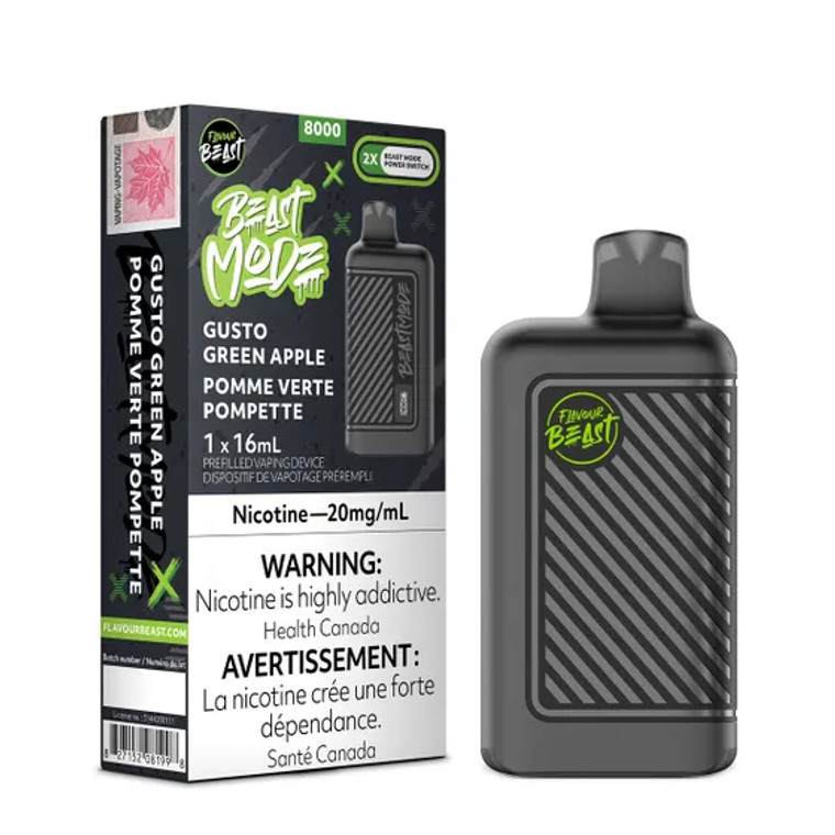 Flavour Beast Beast Mode 8K Disposable - Gusto Green Apple (20mL/20MG)
