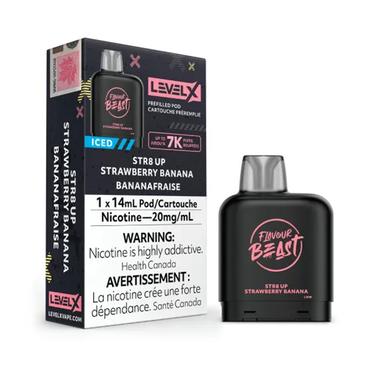 Level X Pods - Str8 Up Strawberry Banana (14mL/20mg)