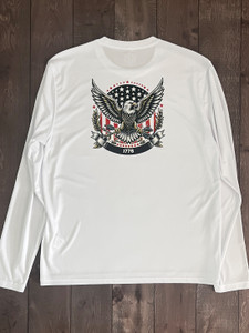 Americana Long Sleeve Sun Protection Shirt – UPF 50+, Moisture-Wicking, Patriotic Style
Show your American pride while staying protected with our long sleeve sun protection shirt. Designed for outdoor adventures, this lightweight performance shirt delivers UPF 50+ sun protection to shield you from harmful UV rays. Made with breathable, moisture-wicking fabric, it keeps you cool and dry whether you're hiking, fishing, or celebrating under the sun. With a relaxed fit and subtle patriotic styling, this shirt combines all-day comfort with timeless Americana spirit—perfect for the Fourth of July, summer outings, or everyday wear. Americana Long Sleeve Sun Protection Shirt – UPF 50+, Moisture-Wicking, Patriotic Style
Show your American pride while staying protected with our long sleeve sun protection shirt. Designed for outdoor adventures, this lightweight performance shirt delivers UPF 50+ sun protection to shield you from harmful UV rays. Made with breathable, moisture-wicking fabric, it keeps you cool and dry whether you're hiking, fishing, or celebrating under the sun. With a relaxed fit and subtle patriotic styling, this shirt combines all-day comfort with timeless Americana spirit—perfect for the Fourth of July, summer outings, or everyday wear.