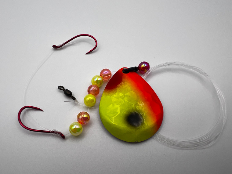 Handcrafted walleye rigs designed to help anglers catch more fish. Our premium walleye harnesses and slow death rigs are built with quality components, vibrant blades, and strong hooks to maximize action and durability on the water. Whether you’re trolling for trophy walleye or looking for consistent results on your favorite lake, Wicked Walleye Tackle rigs are proven to entice strikes and withstand tough conditions. Trusted by anglers across the Midwest and beyond, our tackle is made to put more walleye in your boat. Shop online today for harnesses, slow death rigs, and custom fishing gear built for serious fishermen.